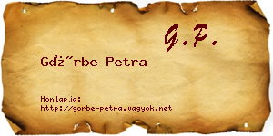 Görbe Petra névjegykártya