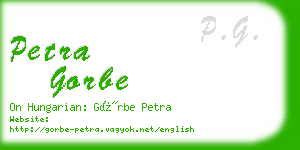 petra gorbe business card